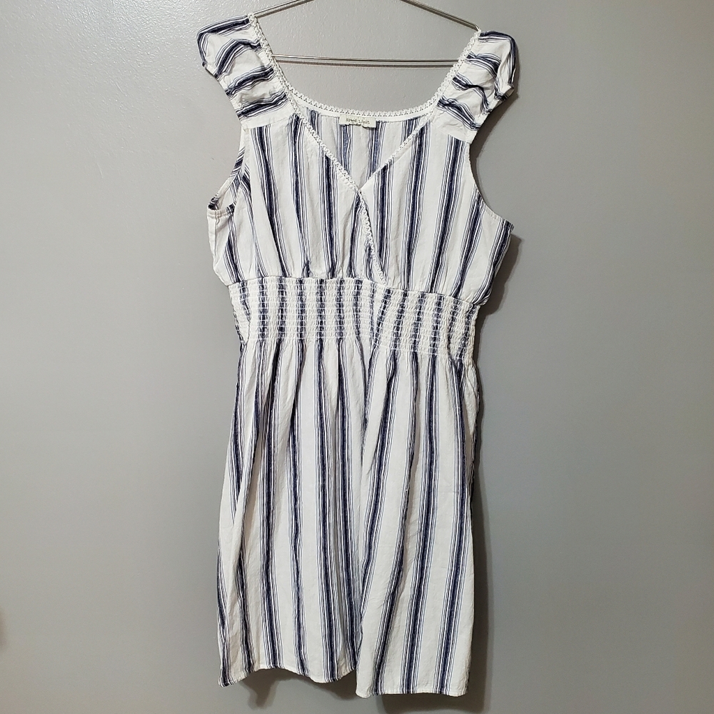 Speed Limit Blue and White Stripe V Neck Dress Women's Size 12-14